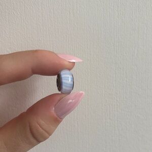 Pandora Glass Murano Blue and White Stripe Bead Charm